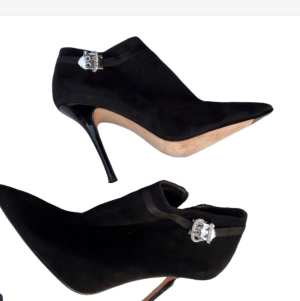 Beverly Feldman‎ Rhinestone stiletto booties 10